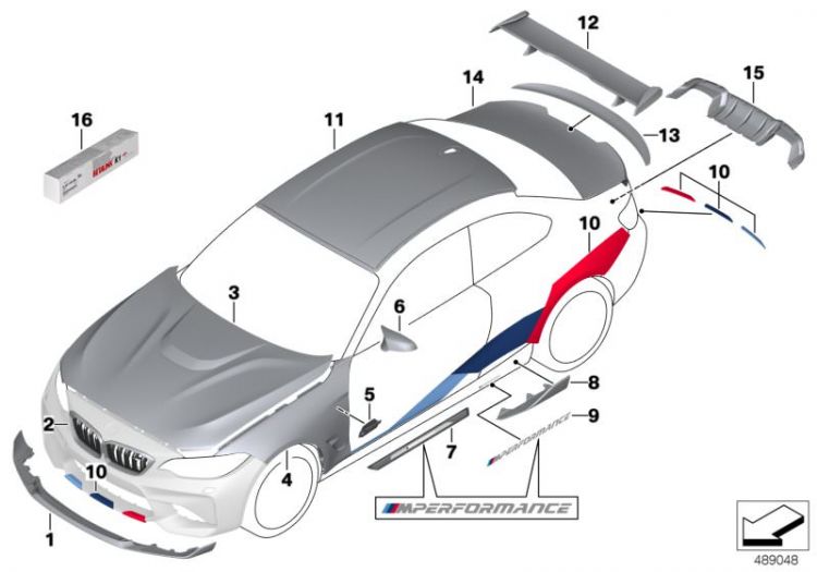 BMW M Performance Frontaufsatz Carbon BMW M2 Competition F87 - 51192449476